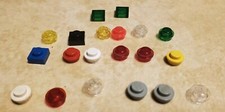 Misc Lot of 20 bulk pieces LEGO 1x1 Transparent Round  Square Plate Bricks