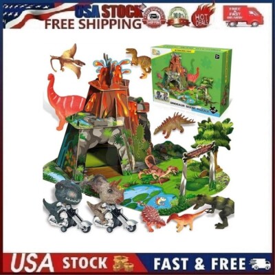 SpringFlower 3D Dinosaur Scene Puzzle Toy Set for Ages 3+