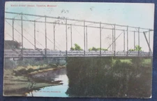1911 Trenton Missouri Water Street Bridge Postcard & Cancel