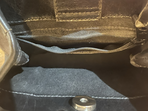 Brighton Corazon Purse with Heart Handles Black with Croc Embossed Panel - Picture 5 of 8