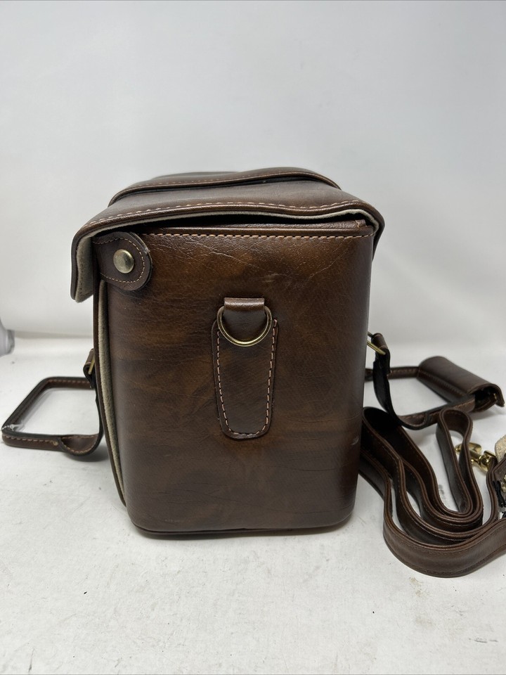 Vintage Camera Bag Case Tucky Brown Leather Apothecary Style HardSide