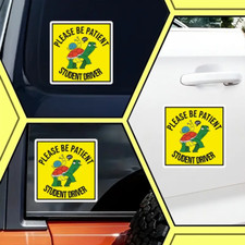 Funny Turtle & Snail Student Driver Sticker - 'Please Be Patient' Car Decal
