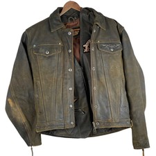 Harley Davidson Womens S Distressed Leather Jacket Removable Sherpa Billings