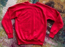 Vintage 80s Pannill Red Blank Ragland Crewneck Sweatshirt Womens XL USA Made