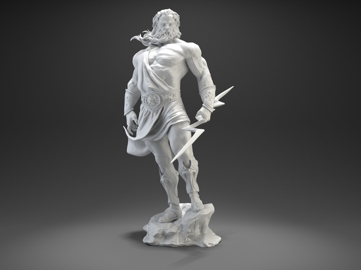 Zeus Greece Gods Figure Resin Model 3D printing Unpainted