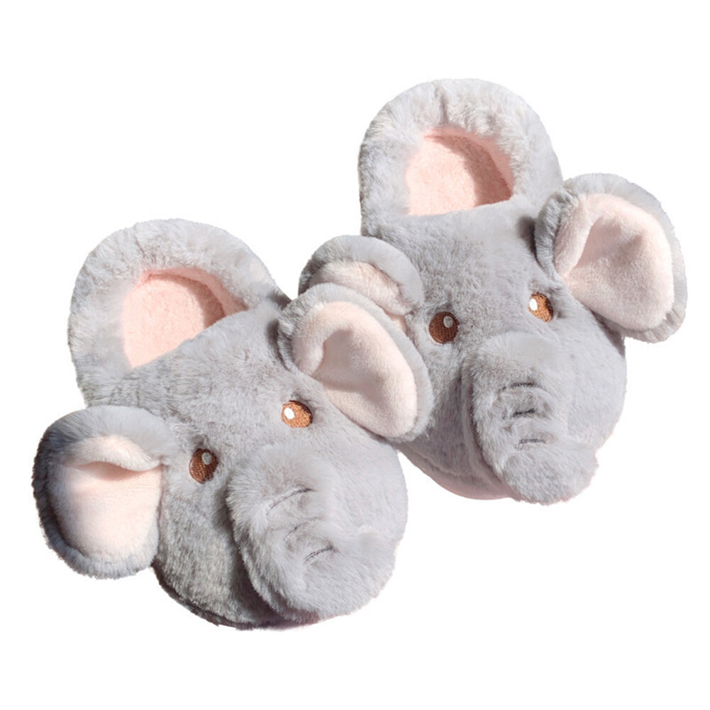 APL Plush Elephant Slippers Fuzzy Elephant Slippers Cute Non Slip for Autumn Winter