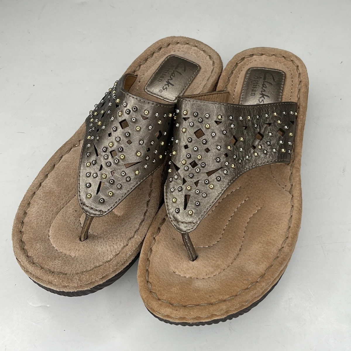 landdistrikterne heroin skarpt Clarks Artisan Low Wedge Sandal 32094 Bronze Gold Studded Women's Size 6  NEW! | eBay