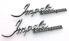 2pcs  1971-1976 Impala Custom Script Emblem Coupe Rear Sail Panel Badge Chrome