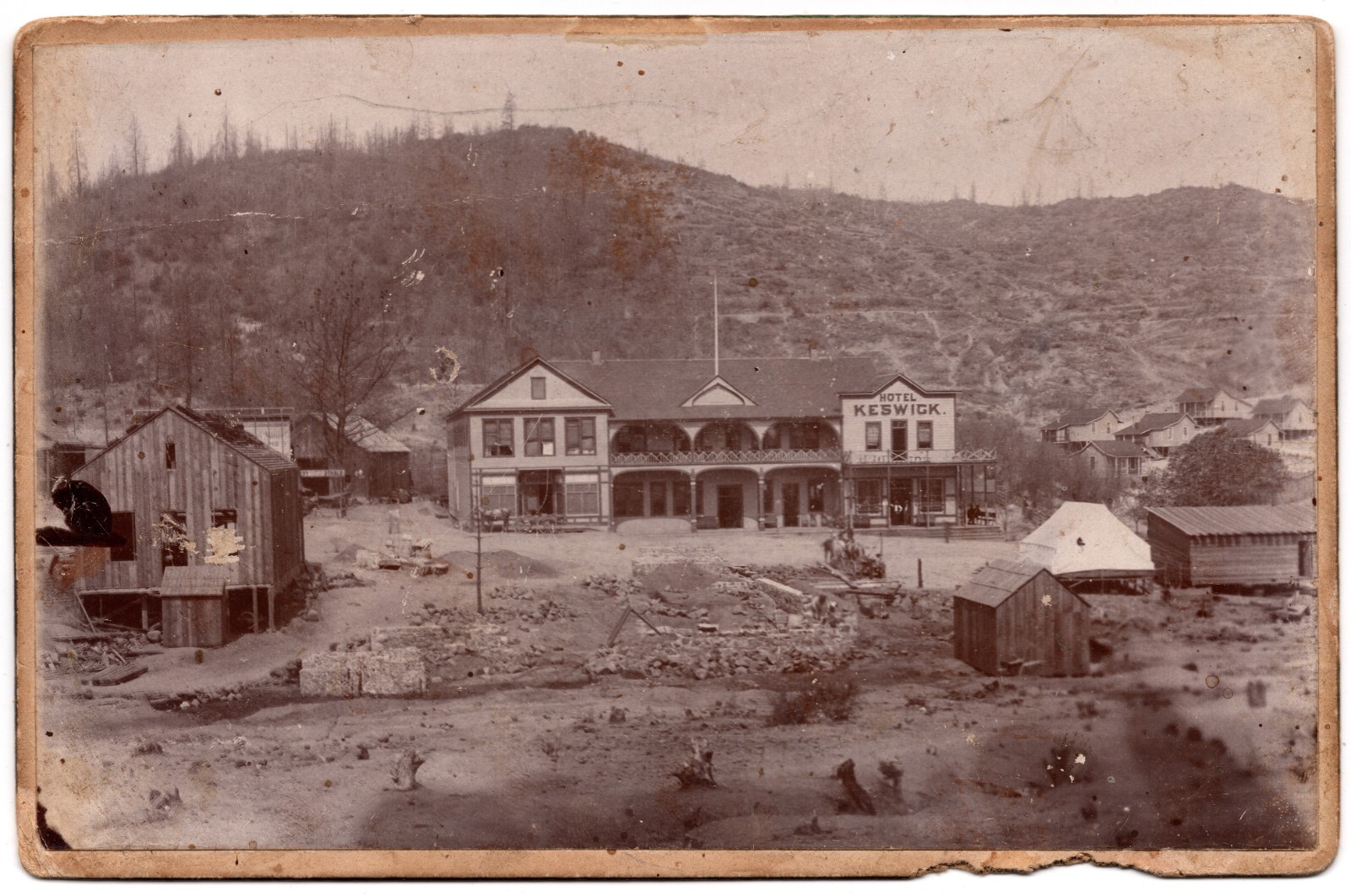 CIRCA 1890s 2 CABINET CARDS KESWICK CALIFORNIA GOLD RUSH AFRICAN AMERICAN MINER — additional view