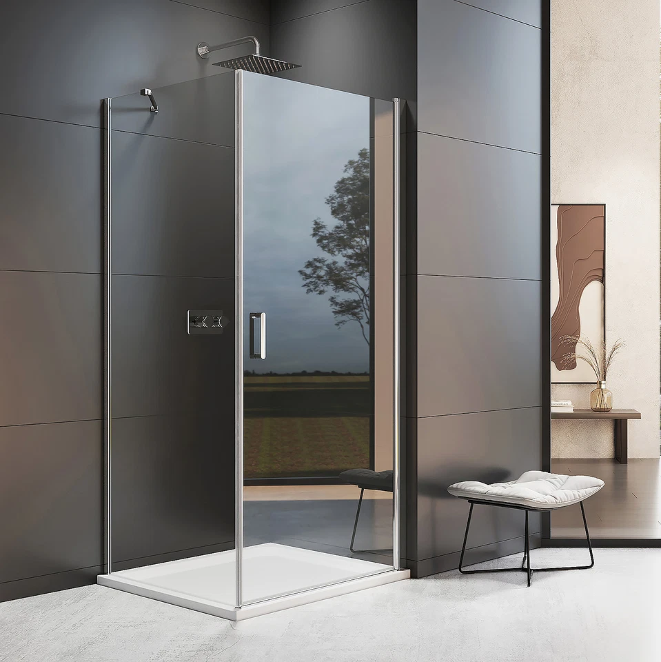 Duschkabine Schwingtür Eckeinstieg Duschabtrennung 90X90CM Nano ESG Glas 195CM