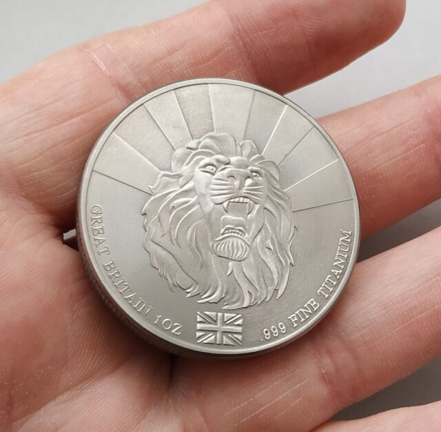 .999 Fine Titanium Round/Coin/Bar - 31.1g Bullion Metal 1 Troy Oz British Lion