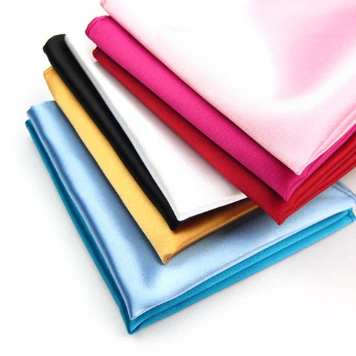 4Pcs Plain Pocket Square Wedding Mens Satin Solid Handkerchief Hanky Jacket Suit - Picture 4 of 31