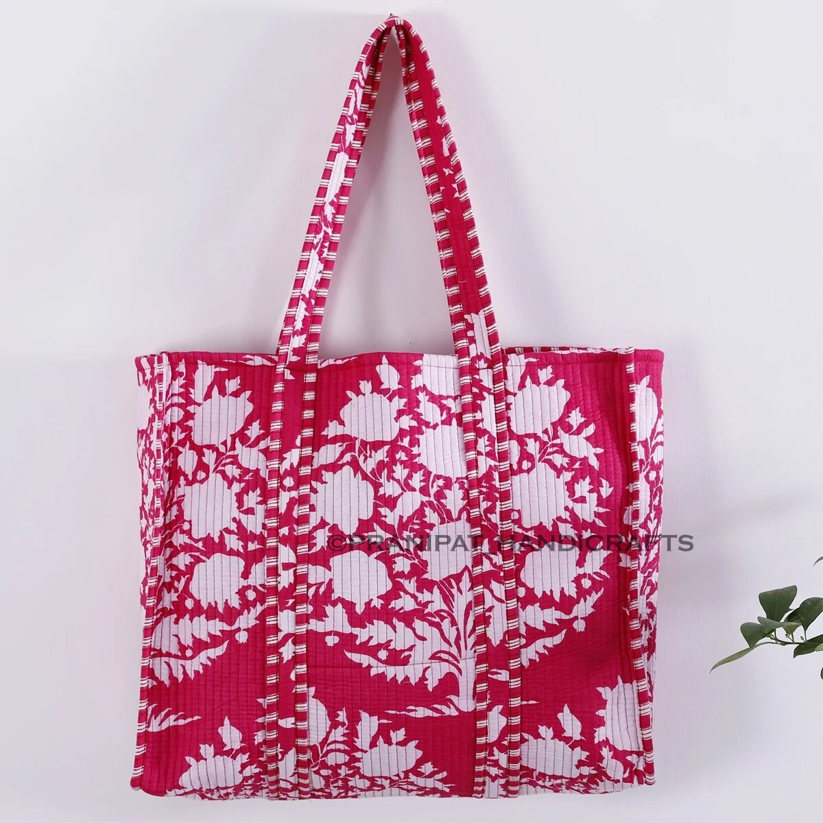 Rajasthani print Hand Stitched Kantha Cotton Market Bag XL Rajasthani print Hand Stitched Kantha Cotton Market Bag XL