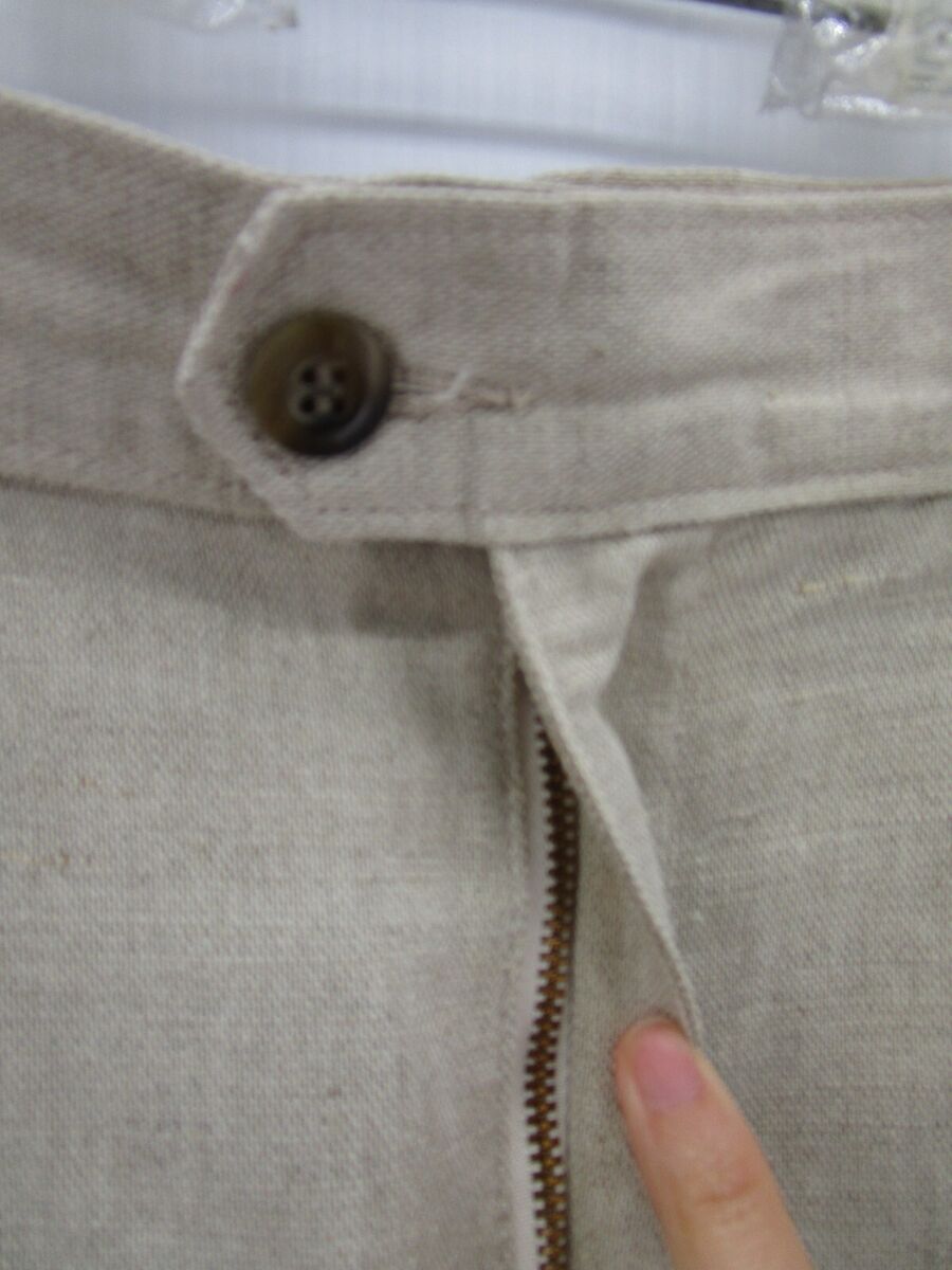 VINTAGE Dockers Pants Men 40X29 Beige Linen Chino Khakis VINTAGE Dockers Pants Men 40X29 Beige Linen Chino Khakis
