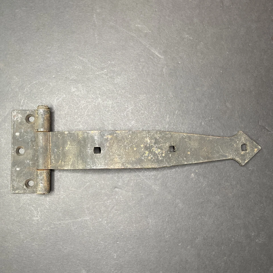 Antigua bisagra de correa de puerta de granero de hierro de alta resistencia de la década de 1890 de 11,5" elegante bisagra de puerta delantera Foto 2 de 4