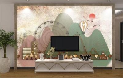 3D Roller Coaster ZHUA2908 Wallpaper Wall Murals Removable Self-adhesive Amy