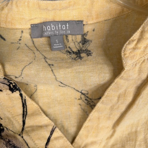Habitat Clothes to Live in Shirt Womens Small Yellow Floral Tunic Bloom Coastal - Picture 8 of 13