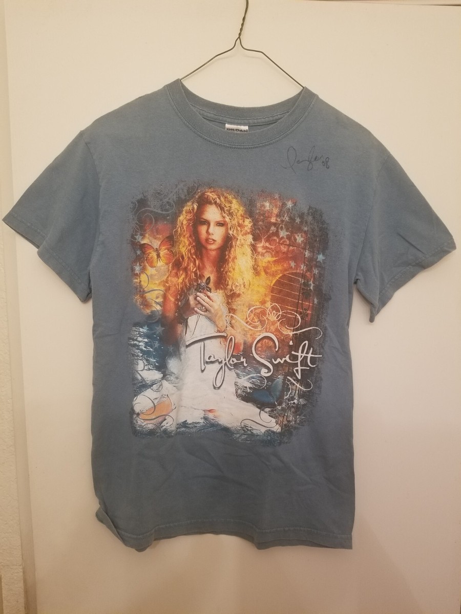 TAYLOR SWIFT 2007 Debut Tour Autographed signed T-Shirt Sz S