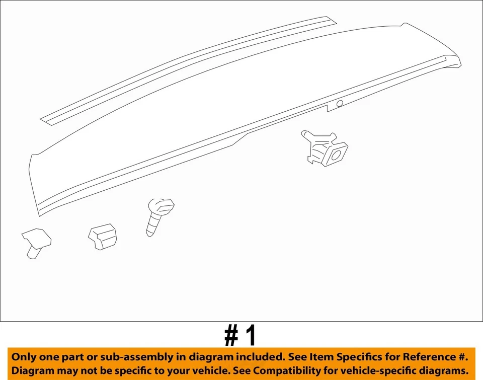 Used Rear Spoiler fits: 2008 Buick Enclave Rear Grade A - Image 4 of 4