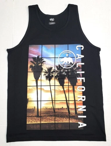 CALIFORNIA REPUBLIC Tank Top T-shirt Cali Palm Tree Streetwear Men's Vest New - product listing photo