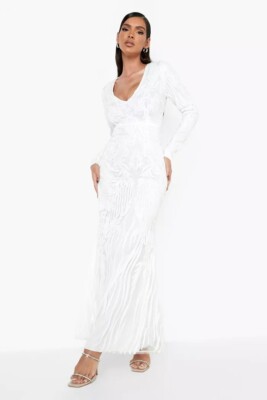 beige jersey maxi dress Kassidy Peached Jersey Maxi Dress / Ivory | MESHKI main image 0
