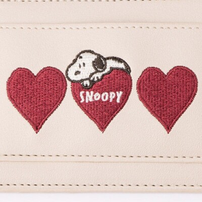 [HAZZYS]Signature Pattern Snoopy Card Slot★人気★ HAZZYS]Signature Pattern Leather Snoopy Card Slot☆人気☆