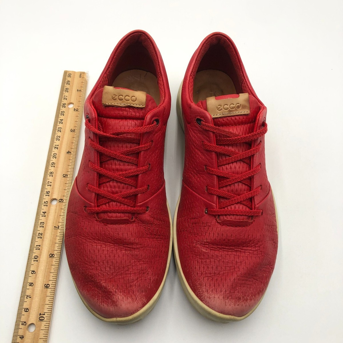 ECCO Golf Sneakers Women's Size 6 Tomato Red Leather Low Top
