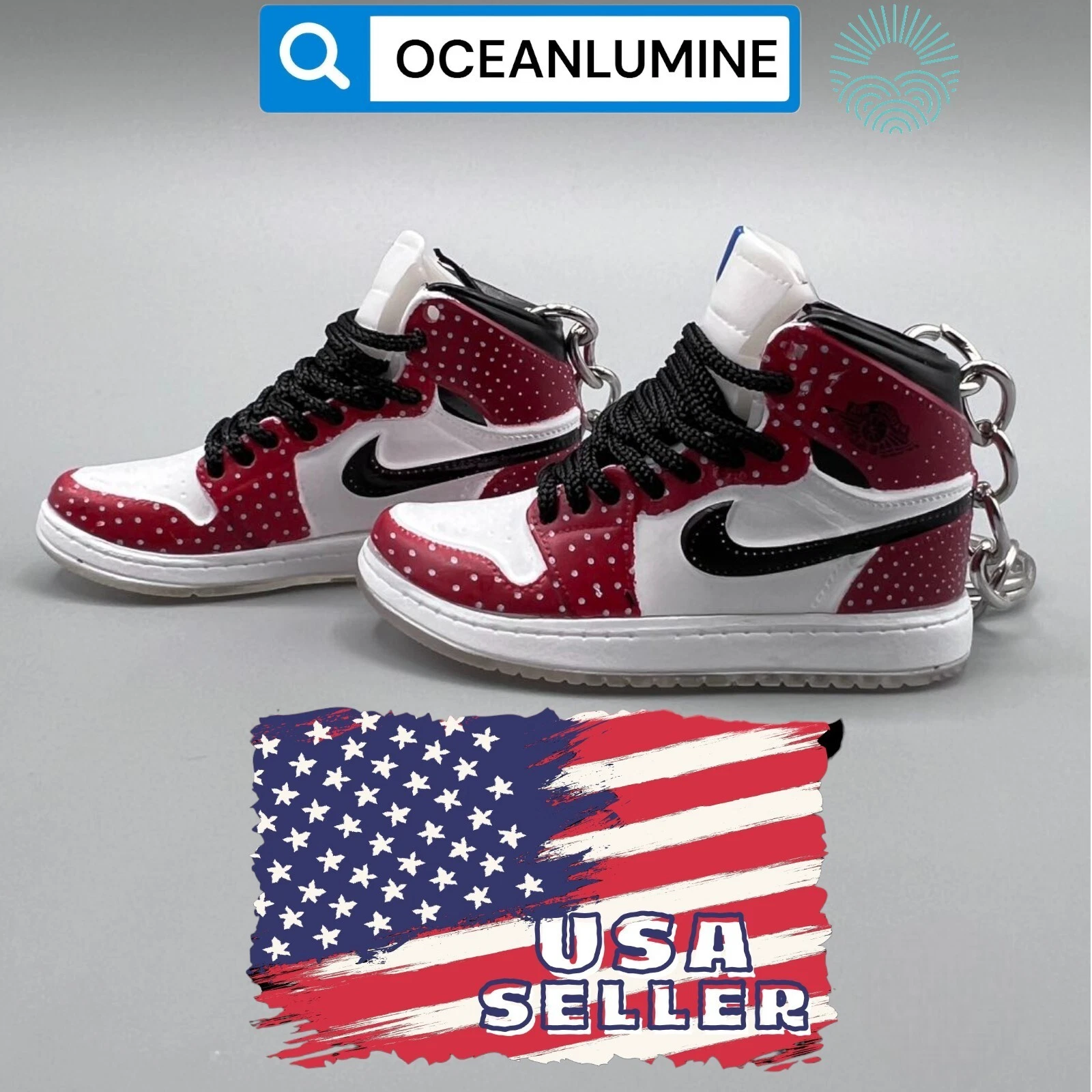 Porte clés Jordan Mini Sneaker Haute Qualité avec Boîte à Chaussures, Présentoir Option