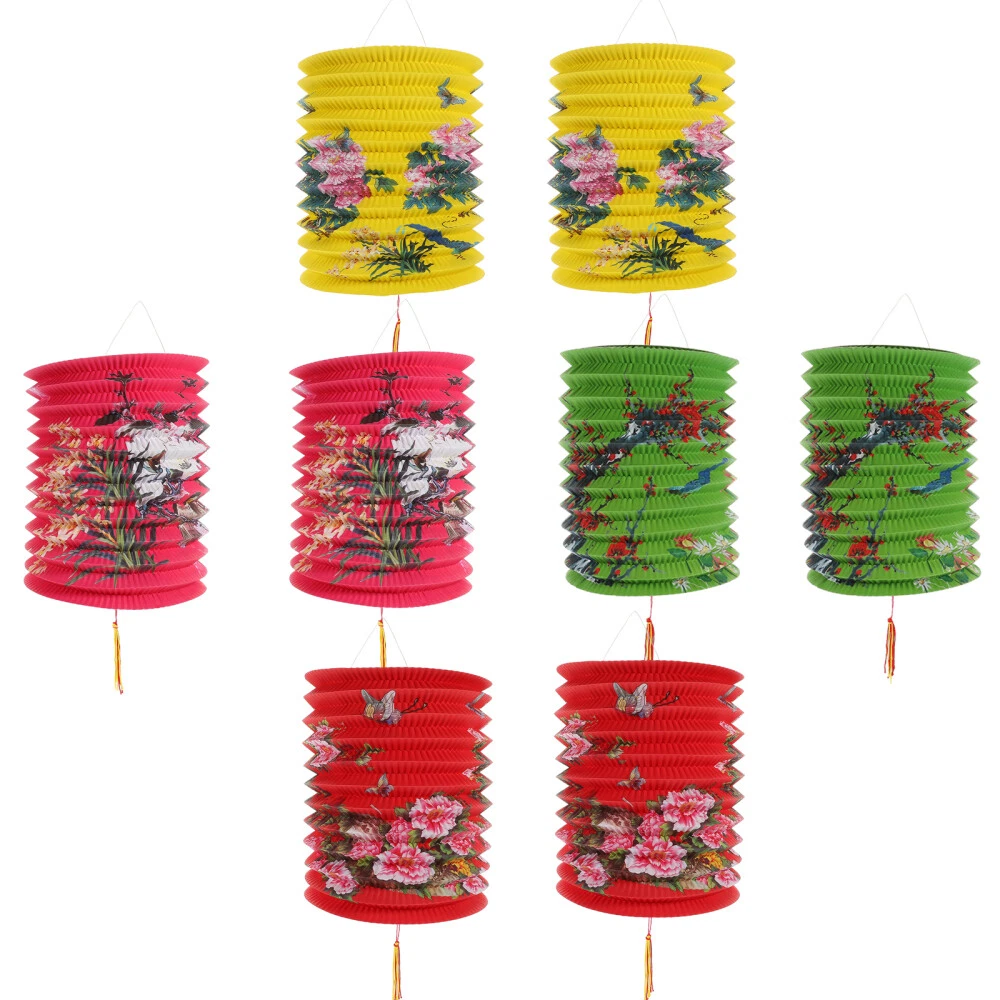 12 Pcs Nice Paper Lantern Chinese Floral Lanterns Vintage Lampshade Pretty