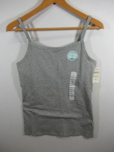 NEW Duluth No Yank Camisole Tank Top Women Medium Gray Built in Bra Scoop Neck
