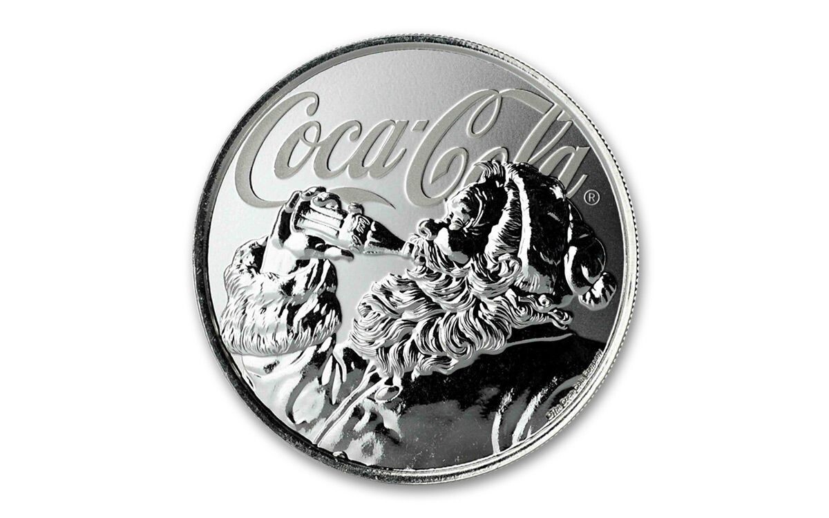 2019 Fiji $1 1-oz Silver Coca-Cola Santa Holiday Proof-Like Coin
