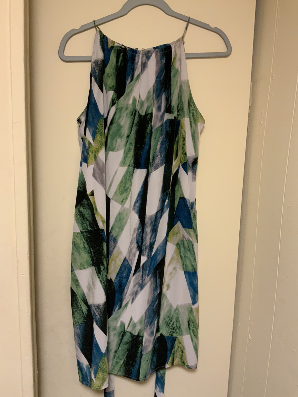 DKNY Women's Rectangular Checker Pattern Halter D… - image 1