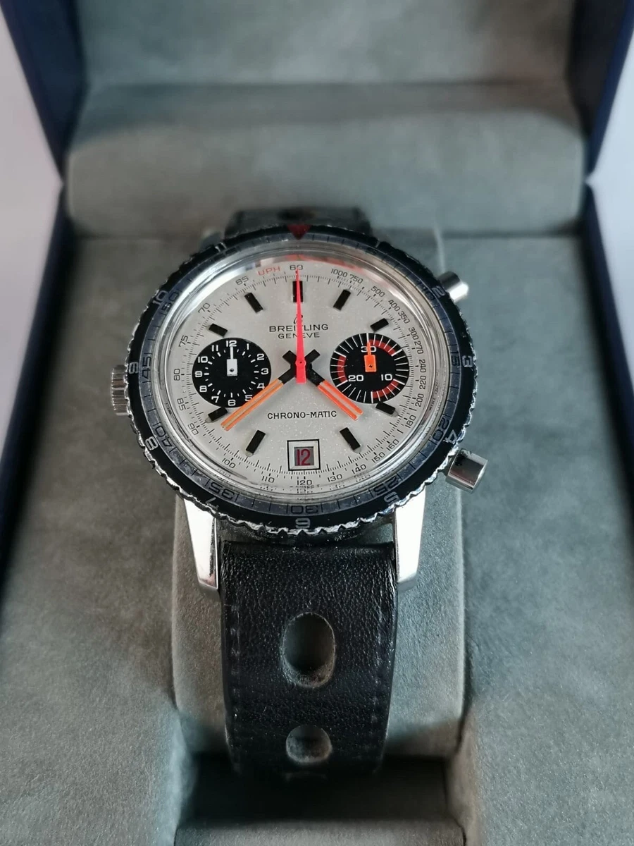 Breitling Vintage Chronograph Chronomatic model Ref 2110 Box Paper Buckle Mint