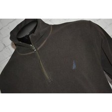 41261 Nautica Fleece Pullover Sweater Shirt 1/4 ZIP Polyester Size Large Mens