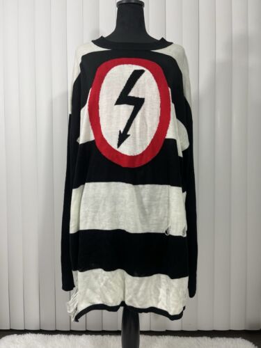 DOLLS KILL x MARILYN MANSON Collab Unisex Striped Distressed Sweater XXL NWT - Picture 3 of 10