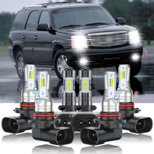 For Cadillac Escalade 1999 2000 6000K LED Headlight Hi/Low+Fog Light Bulbs Combo