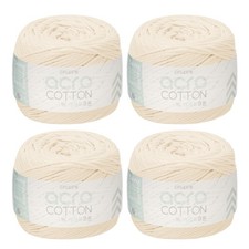 4 Rolls Cotton Crochet Yarn 1.5mm x 164 Yards Macrame Cord Beige