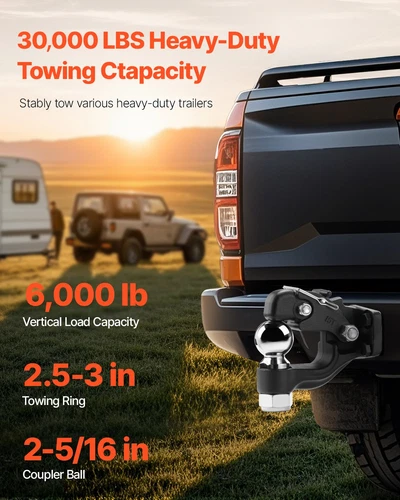 Pintle Hook, 30000 lbs Towing Capacity, Trailer Hitches Receiver Hook Combinatio