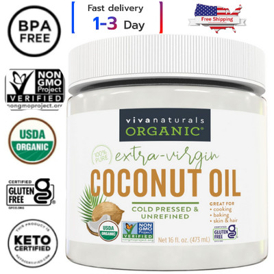 Aceite De Coco Organico Extra Virgen Para Cabello Piel Comestible Natural Virgin