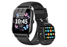 Smart Watch Men Women 1.85" iPhone Samsung Android Phone Bluetooth Fitness Black