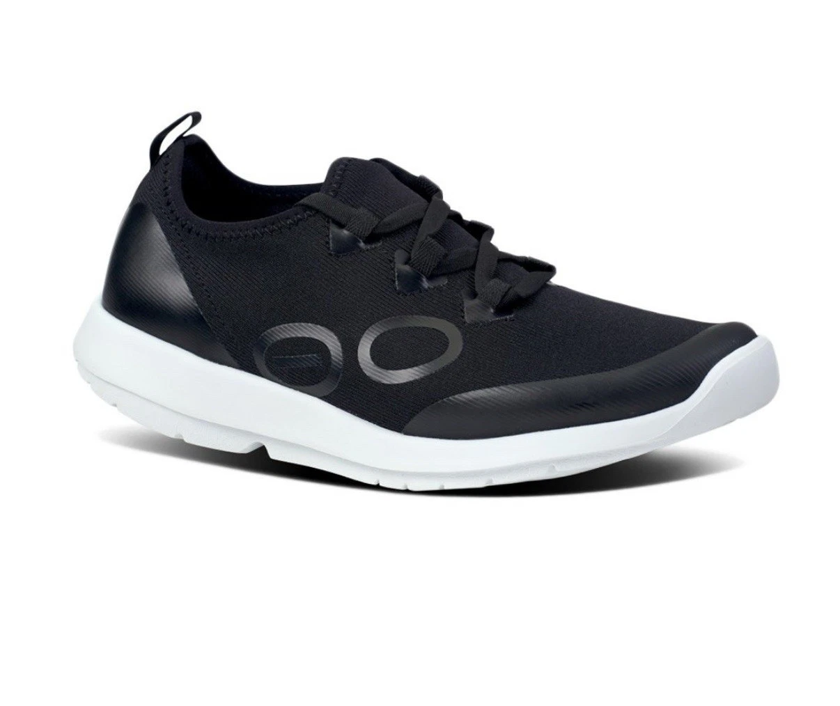 OOFOS OOMG Sport LS Low Shoe Women's Black White Stretch Flexible Recovery NEW