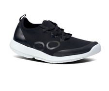 OOFOS OOMG Sport LS Low Shoe Women's Black White Stretch Flexible Recovery NEW