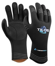 Tilos 3mm Thermowall Super Stretch Gloves w/ Pre-Curved Fingers & Grip