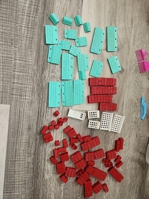 VINTAGE 1950s-1960s STA-LOX MINIATURE BUILDING BLOCKS BRICKS RED PIECES Roof 
