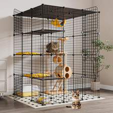 Extra Large Cat Cage,4-Tier Catio, DIY Metal Cat Enclosure with Platforms,55 Inc
