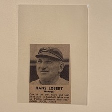 Hans Lobert Philadelphia Phillies 1942 Annual Baseball Picture