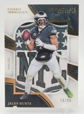 Jalen Hurts 2025 Panini Immaculate Clearly Immaculate Jersey NFL Shield **
