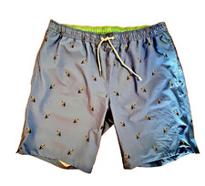 BONOBOS Men  s Size L Toucan Swim Trunks Blue Tropical Pockets Beach Vacation