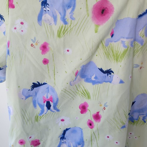 Disney Winnie the Pooh Eeyore Scrub Top XL Verde Stampa Floreale Scollo a V Corto... - Foto 3 di 9