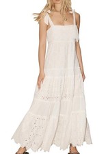 Alemais Evie Panelled Midi Dress Size AU 10 US 6 Lace Cotton Floaty